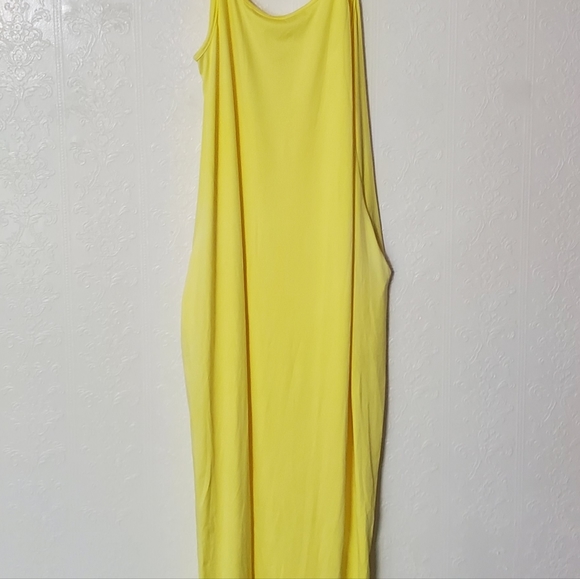 Women's stretchy sunflower yellow maxi dress 2xl - Picture 6 of 12